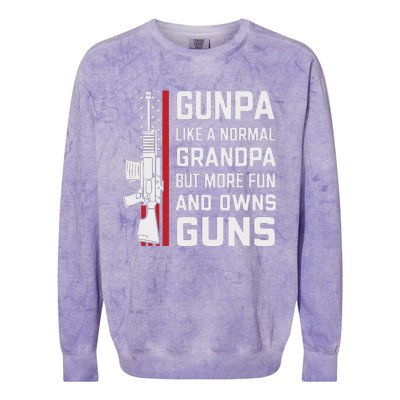 Gunpa Like A Normal Grandpa But More Fun And Owns Guns Colorblast Crewneck Sweatshirt