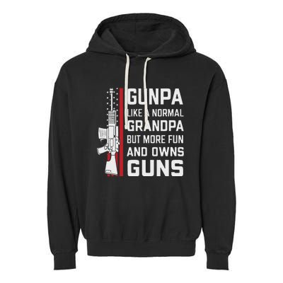 Gunpa Like A Normal Grandpa But More Fun And Owns Guns Garment-Dyed Fleece Hoodie