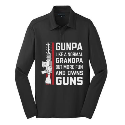 Gunpa Like A Normal Grandpa But More Fun And Owns Guns Silk Touch Performance Long Sleeve Polo