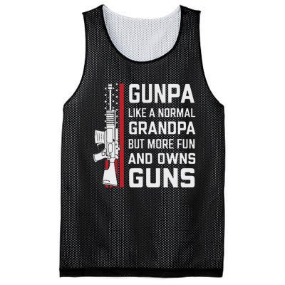 Gunpa Like A Normal Grandpa But More Fun And Owns Guns Mesh Reversible Basketball Jersey Tank