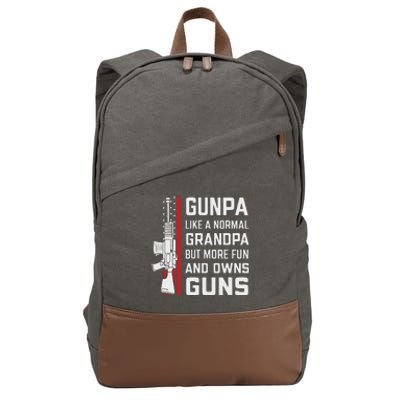 Gunpa Like A Normal Grandpa But More Fun And Owns Guns Cotton Canvas Backpack