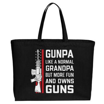 Gunpa Like A Normal Grandpa But More Fun And Owns Guns Cotton Canvas Jumbo Tote