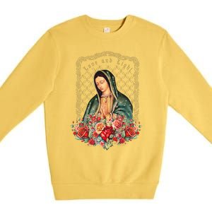 Guadalupe Love And Light Virgen De Guadalupe Gifts Premium Crewneck Sweatshirt