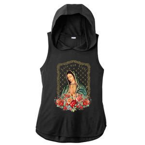 Guadalupe Love And Light Virgen De Guadalupe Gifts Ladies PosiCharge Tri-Blend Wicking Draft Hoodie Tank