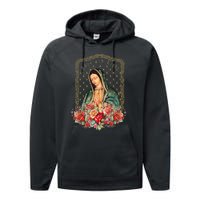 Guadalupe Love And Light Virgen De Guadalupe Gifts Performance Fleece Hoodie