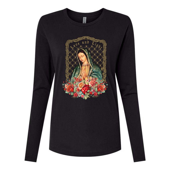 Guadalupe Love And Light Virgen De Guadalupe Gifts Womens Cotton Relaxed Long Sleeve T-Shirt