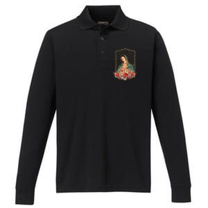 Guadalupe Love And Light Virgen De Guadalupe Gifts Performance Long Sleeve Polo