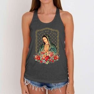 Guadalupe Love And Light Virgen De Guadalupe Gifts Women's Knotted Racerback Tank