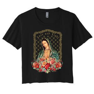 Guadalupe Love And Light Virgen De Guadalupe Gifts Women's Crop Top Tee