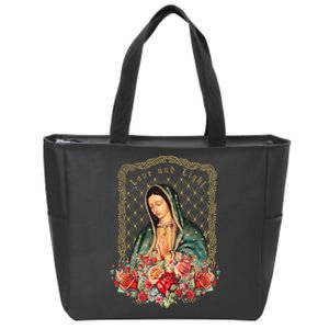 Guadalupe Love And Light Virgen De Guadalupe Gifts Zip Tote Bag