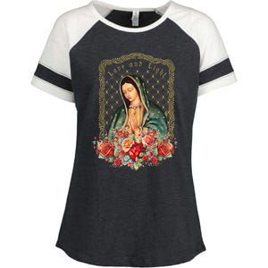 Guadalupe Love And Light Virgen De Guadalupe Gifts Enza Ladies Jersey Colorblock Tee