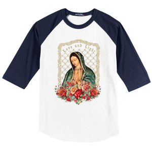 Guadalupe Love And Light Virgen De Guadalupe Gifts Baseball Sleeve Shirt