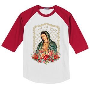 Guadalupe Love And Light Virgen De Guadalupe Gifts Kids Colorblock Raglan Jersey