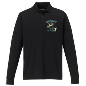 Gotta Love A Good Pole Dance Fishermen Fishing Fish Angler Performance Long Sleeve Polo