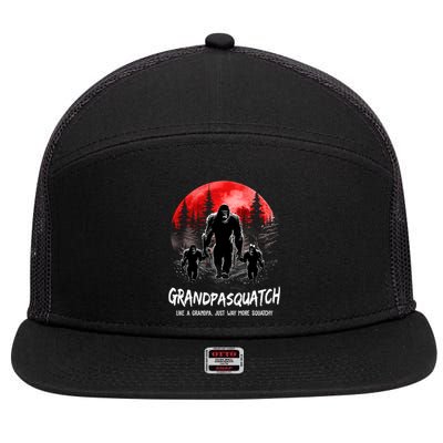 Grandpasquatch Like A Grandpa Just Way More Squatchy Funny 7 Panel Mesh Trucker Snapback Hat