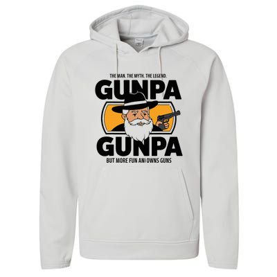 Gunpa Like A Normal Grandpa But More Fun And Owns Guns Performance Fleece Hoodie