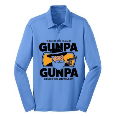 Gunpa Like A Normal Grandpa But More Fun And Owns Guns Silk Touch Performance Long Sleeve Polo