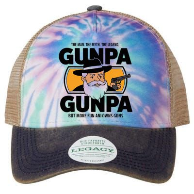 Gunpa Like A Normal Grandpa But More Fun And Owns Guns Legacy Tie Dye Trucker Hat