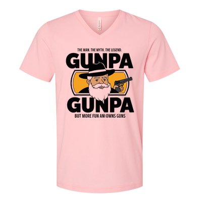 Gunpa Like A Normal Grandpa But More Fun And Owns Guns V-Neck T-Shirt