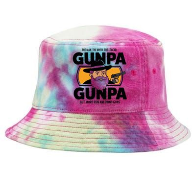 Gunpa Like A Normal Grandpa But More Fun And Owns Guns Tie-Dyed Bucket Hat