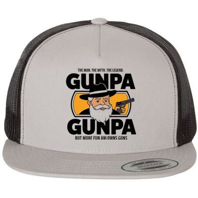 Gunpa Like A Normal Grandpa But More Fun And Owns Guns Flat Bill Trucker Hat