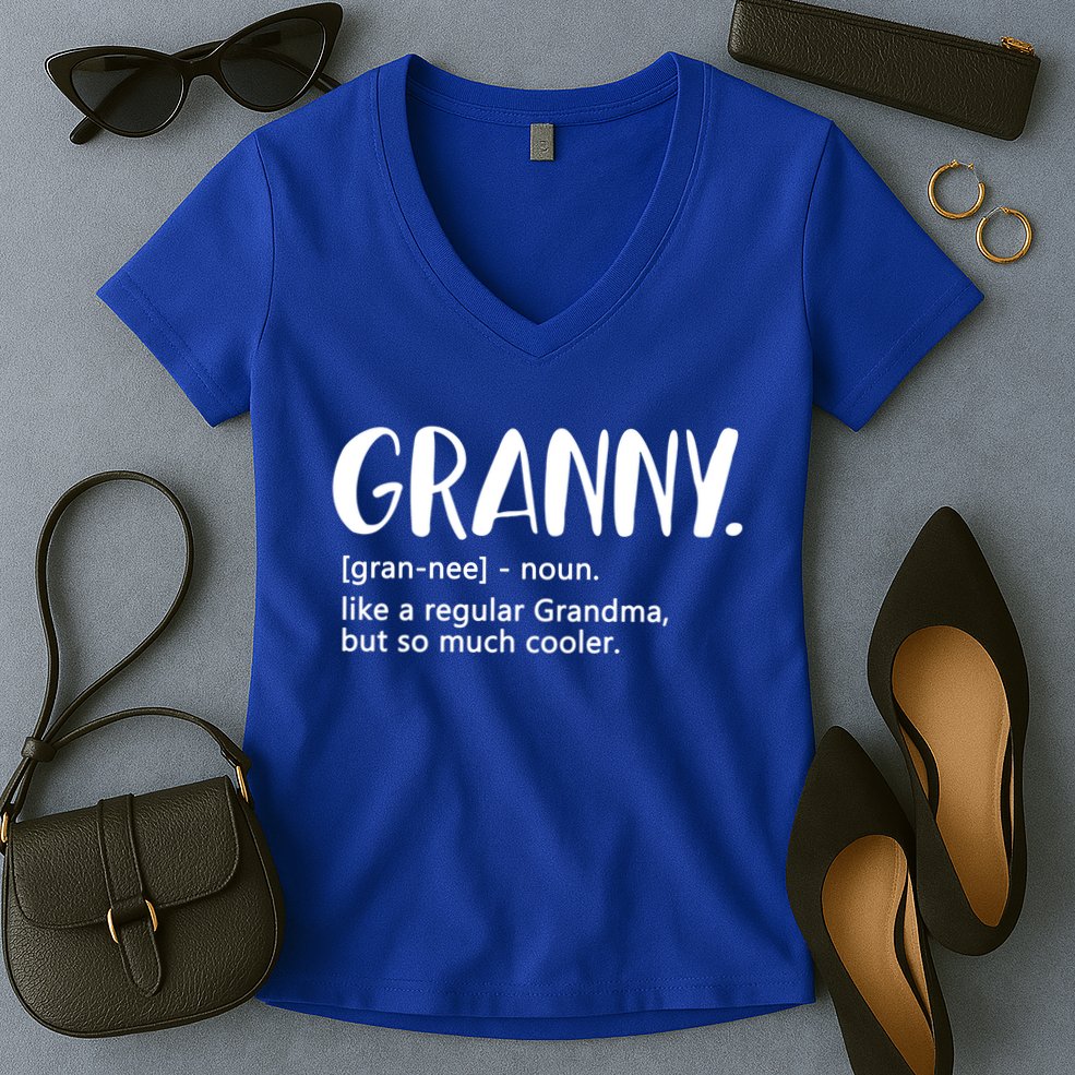 Granny Like A Regular Grandma But Cooler Mothers Day Granny Gift Women's V-Neck T-Shirt