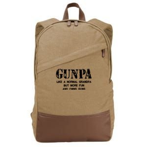 Gunpa Like A Normal Grandpa But More Fun And Owns Guns Cotton Canvas Backpack