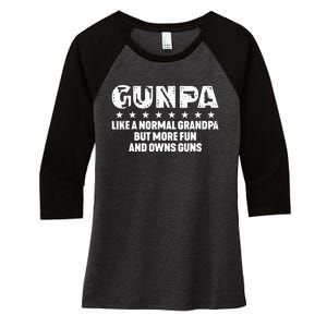 Gunpa Like A Normal Grandpa But More Fun And Owns Guns Women's Tri-Blend 3/4-Sleeve Raglan Shirt