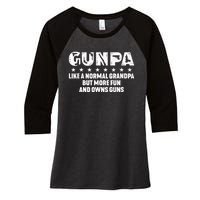 Gunpa Like A Normal Grandpa But More Fun And Owns Guns Women's Tri-Blend 3/4-Sleeve Raglan Shirt