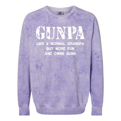 Gunpa Like A Normal Grandpa But More Fun And Owns Guns Colorblast Crewneck Sweatshirt