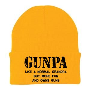 Gunpa Like A Normal Grandpa But More Fun And Owns Guns Knit Cap Winter Beanie