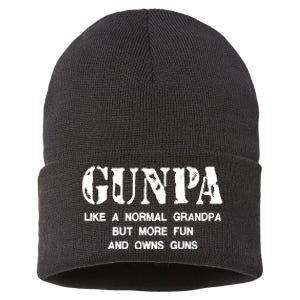 Gunpa Like A Normal Grandpa But More Fun And Owns Guns Sustainable Knit Beanie