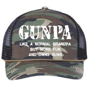 Gunpa Like A Normal Grandpa But More Fun And Owns Guns Retro Rope Trucker Hat Cap