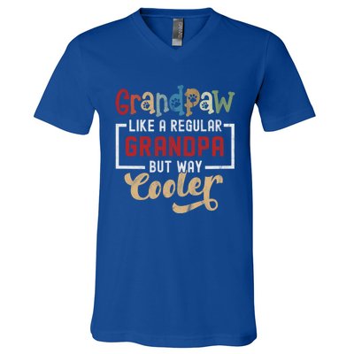 Grandpaw Like A Regular Grandpa But Cooler Funny Dog Grandpa Cute Gift V-Neck T-Shirt