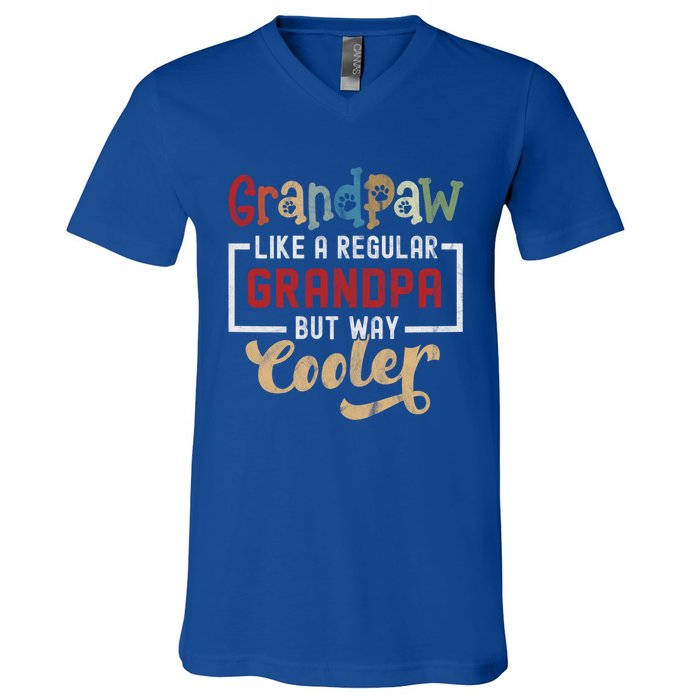 Grandpaw Like A Regular Grandpa But Cooler Funny Dog Grandpa Cute Gift V-Neck T-Shirt