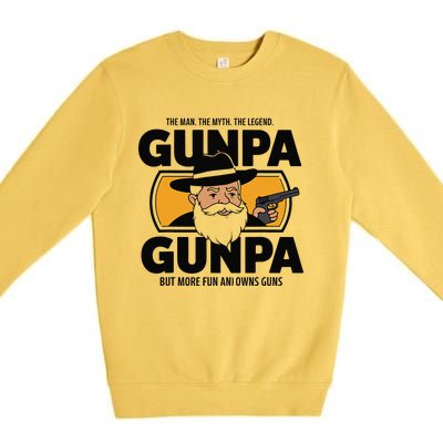 Gunpa Like A Normal Grandpa But More Fun And Owns Guns Premium Crewneck Sweatshirt