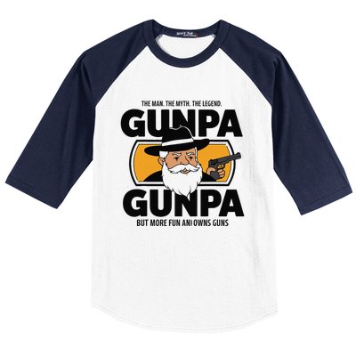 Gunpa Like A Normal Grandpa But More Fun And Owns Guns Baseball Sleeve Shirt