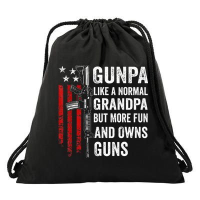 Gunpa Like A Normal Grandpa But More Fun And Owns Guns Drawstring Bag