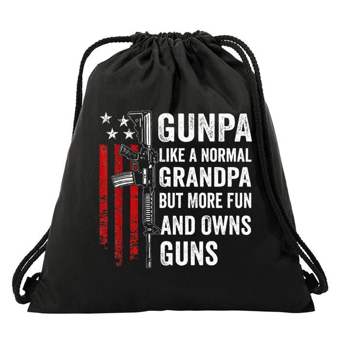 Gunpa Like A Normal Grandpa But More Fun And Owns Guns Drawstring Bag