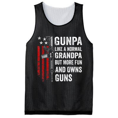 Gunpa Like A Normal Grandpa But More Fun And Owns Guns Mesh Reversible Basketball Jersey Tank