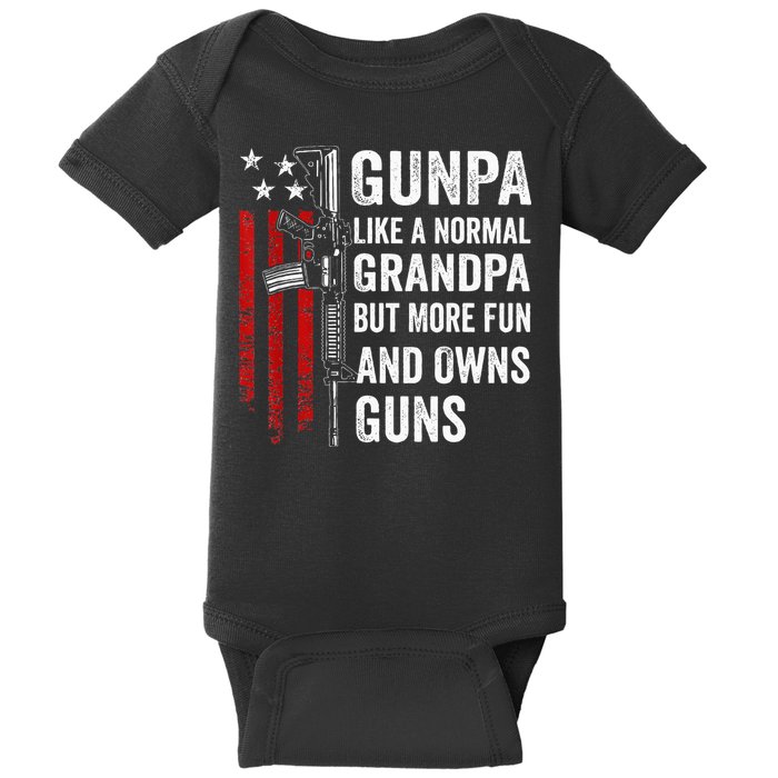 Gunpa Like A Normal Grandpa But More Fun And Owns Guns Baby Bodysuit