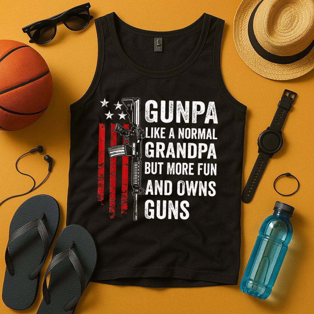 Gunpa Like A Normal Grandpa But More Fun And Owns Guns Tank Top