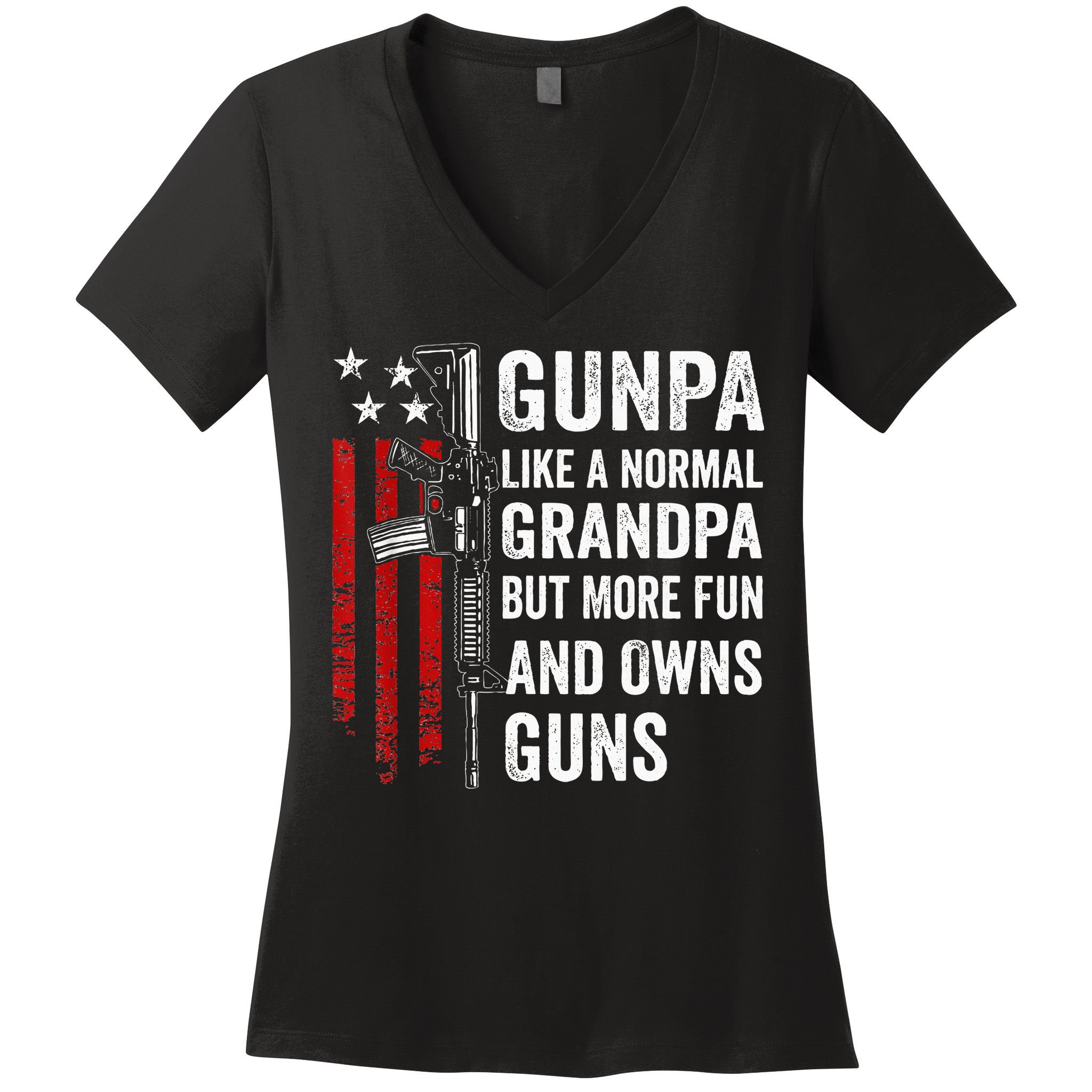 Gunpa Like A Normal Grandpa But More Fun And Owns Guns Women's V-Neck T-Shirt