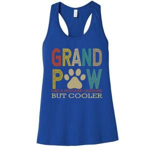 Grandpaw Like A Regular Grandpa But Cooler Funny Fathers Day Great Gift Women's Racerback Tank