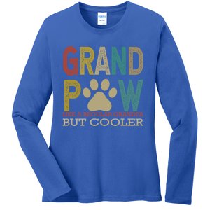 Grandpaw Like A Regular Grandpa But Cooler Funny Fathers Day Great Gift Ladies Long Sleeve Shirt