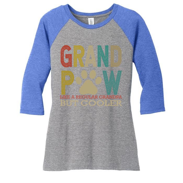 Grandpaw Like A Regular Grandpa But Cooler Funny Fathers Day Great Gift Women's Tri-Blend 3/4-Sleeve Raglan Shirt