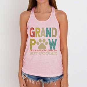 Grandpaw Like A Regular Grandpa But Cooler Funny Fathers Day Great Gift Women's Knotted Racerback Tank