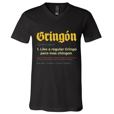 Gringon Like A Regular Vintage Funny GringóN Definition V-Neck T-Shirt