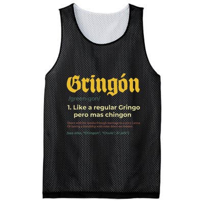 Gringon Like A Regular Vintage Funny GringóN Definition Mesh Reversible Basketball Jersey Tank