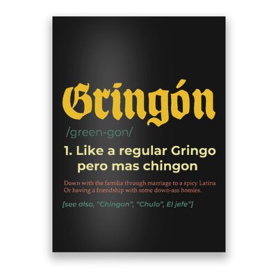Gringon Like A Regular Vintage Funny GringóN Definition Poster
